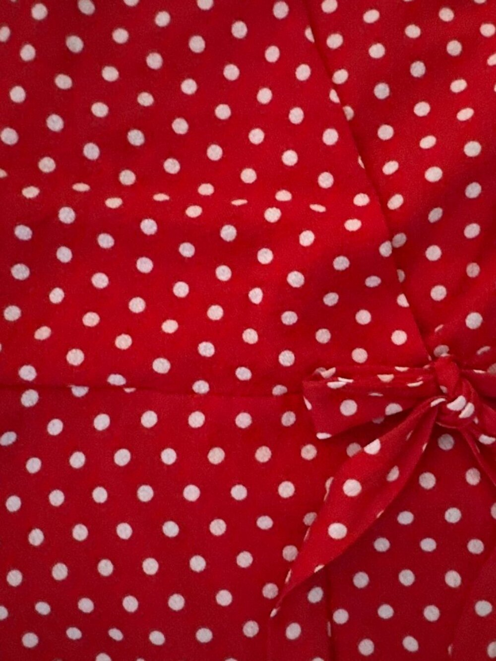 Monteau LA Red Polka Dot Wrap Dress Small Retro Midi Tie Waist - Picture 3 of 7